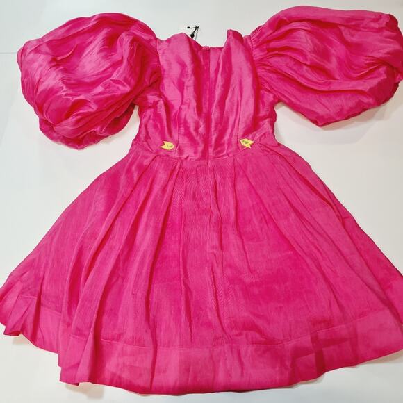 Aureta. Serendipity Mini Dress in Hot Pink XS - Picture 14 of 14
